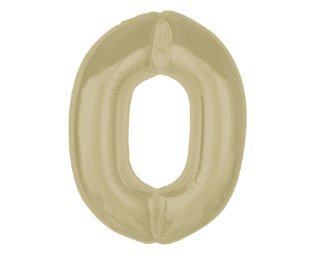 ARTICOLE PARTY - Balon Folie Cifra 0 Matt Latte 92cm GoDan - ipb.ro