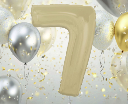 ARTICOLE PARTY - Balon Folie Cifra 7 Matt Latte 92cm GoDan