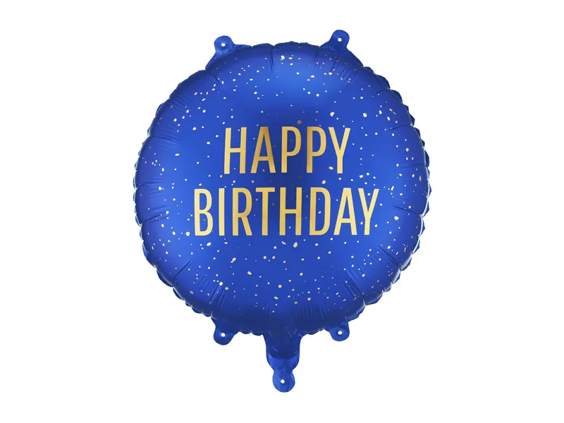 Happy birday "elegant" - BALON FOLIE ALUMINIU Round Happy Birthday, 35x35cm, navy FB353-074