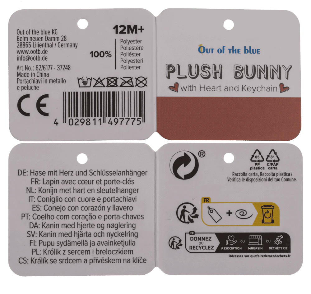 BRELOC CHEI 8CM IEPURAS CU INIMIOARA 62/6177 [7]