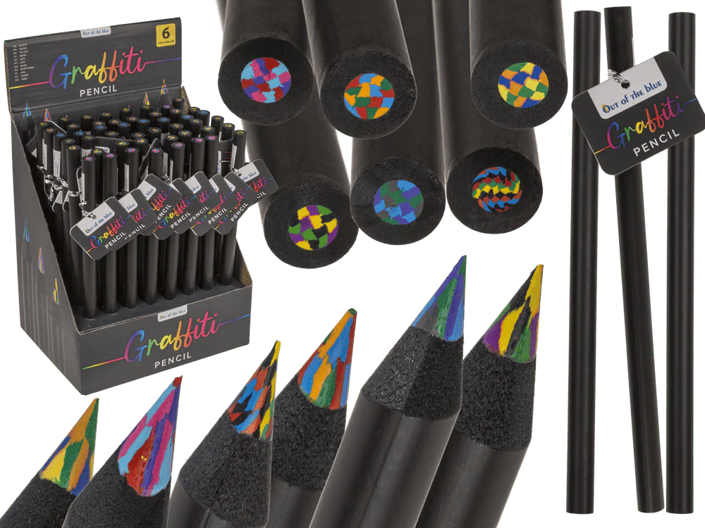 Articole papetarie pentru copii - CREION GRAFITI CURCUBEU 17CM CORP NEGRU 29/2793