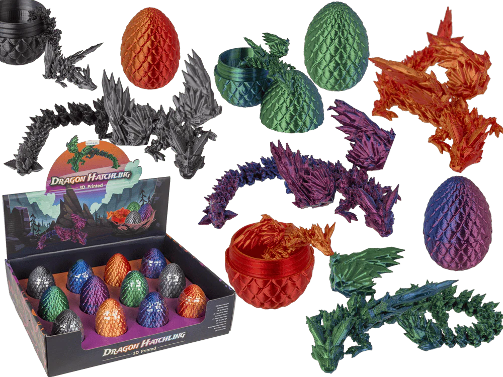 Jucarii - FIGURINA DRAGON, IMPRIMAT 3D, CU OU, DIVERSE CULORI 59/2294