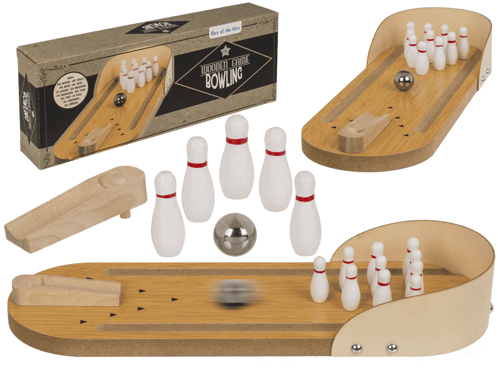 ARTICOLE COPII - JOC DE MASA DIN LEMN, BOWLING, CU 1 BILA SI 10 POPICE 63/3067