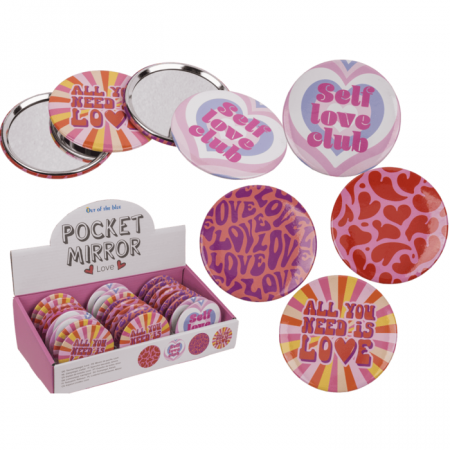 Machiaj, Tatuaje, Masti bal - BLU OGLINDA DE BUZUNAR LOVE 7.5*8CM FORMA ROTUNDA 76/3426