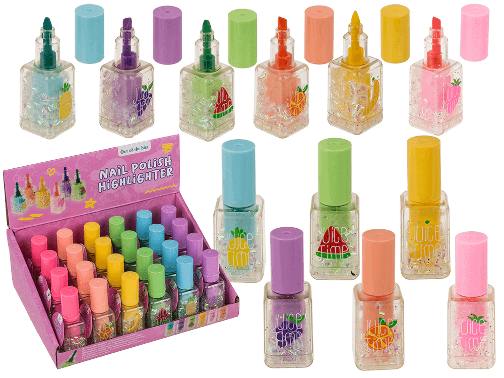 Articole papetarie pentru copii - TEXTMARKER GLITTER 2.3x7CM, LAC DE UNGHII, PASTEL 29/2808