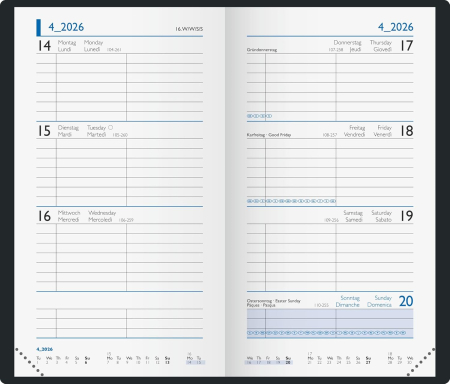 AGENDA DATATA SAPTAMANAL BRUNNEN A6 2026 MODEL FLORAL 75615026 [2]