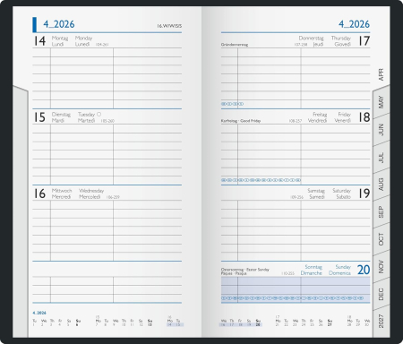 AGENDA DATATA SAPTAMANAL BRUNNEN A6 2026 NEAGRA 75628906 [2]