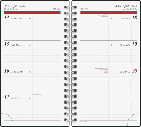 AGENDA DATATA SAPTAMANAL TIMING 2 A6 2026 PP SPIRA CONFETTI 14104016 [2]