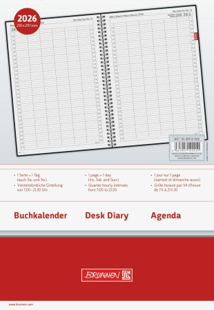 AGENDA DATATA ZILNIC BRUNNEN A4 2026 PP SPIRA GRI METALIC 789619066 [3]