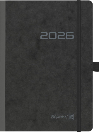 Agende 2026 - AGENDA DATATA SAPTAMANAL BRUNNEN A5 2026, CU ELASTIC, COPERTA CARTON FLEXIBIL NEGRU 79602906