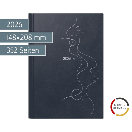 AGENDA DATATA ZILNIC MENTOR A5 2026 ALBASTRU INCHIS BUBBLES 26026806 [1]