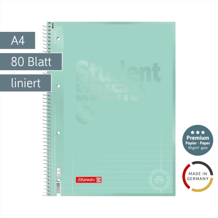 CAIET A4 80F SPIRA SI PERFORATII VERDE MENTA COLOR CODE LINII 69927154 [1]