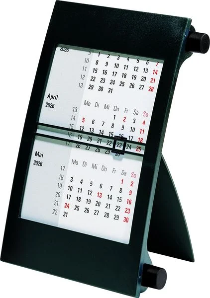 Agende 2026 - CALENDAR BIROU 2026 TRIPTIC CADRU PLASTIC CU BUTON ROTATIV NEGRU 38000906