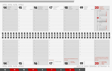 PLANNER BRUNNEN SAPTAMANAL 2026 10*33CM SPIRA, COPERTA CARTON, 3 CULORI 77701956 [2]