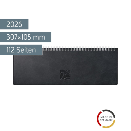 PLANNER BRUNNEN SAPTAMANAL AC-TERMINER 2026 10.5*30.7CM PIELE ECOLOGICA NEGRU 31702906 [1]