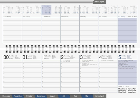 PLANNER BRUNNEN SAPTAMANAL AC-TERMINER 2026 10.5*30.7CM PIELE ECOLOGICA NEGRU 31702906 [2]