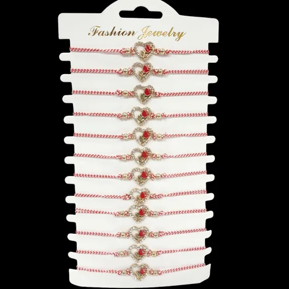 Martisor si 8 Martie - BRATARĂ MARTIE CU PANDANTIV METALIC SI NOD DE INCHIDERE BJ-A30