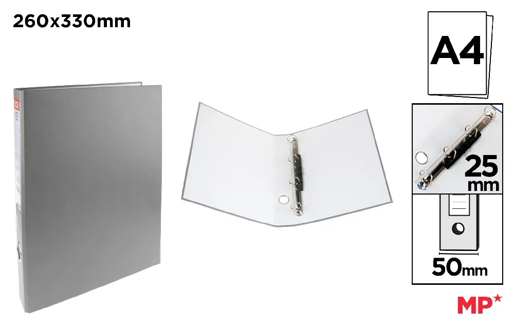 ORGANIZARE SI ARHIVARE - CAIET MECANIC A4 IPB 5CM 4 INELE GRI PC140-05