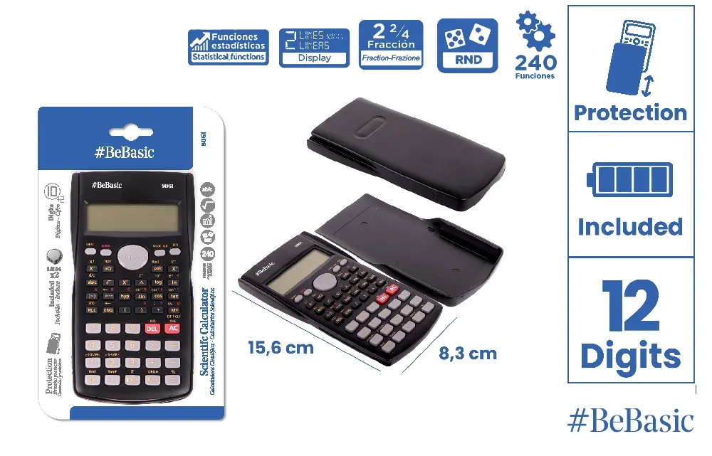 Calculatoare de birou - CALCULATOR BIROU BeBasic 12 DIG CU CAPAC DE PROTECTIE S061