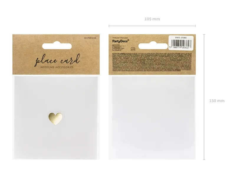 Place Cards Inimă Aurie 10x5cm 10buc WS10-019ME [3]