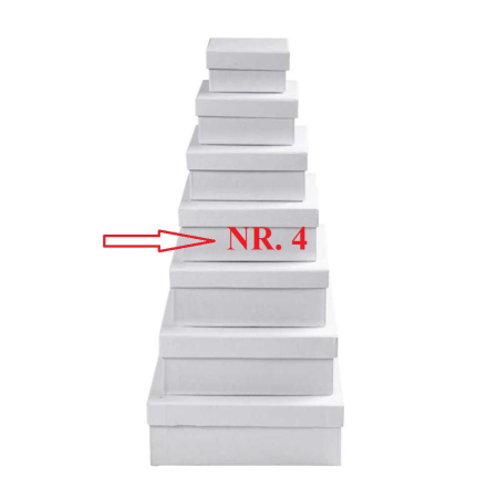 Cutii pentru flori - CC CUTIE ALBA CARTON PATRATA 15*15*H:6CM NR.4 26419