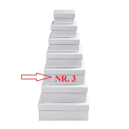 Cutii carton - CC CUTIE ALBA CARTON PATRATA 17*17*H:6,5CM NR.3 26419