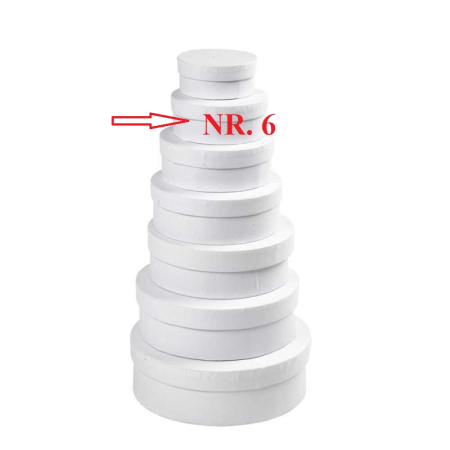 Cutii cadouri - CC CUTIE ALBA CARTON ROTUNDA D:10.5*H:4.5CM NR.6 26421
