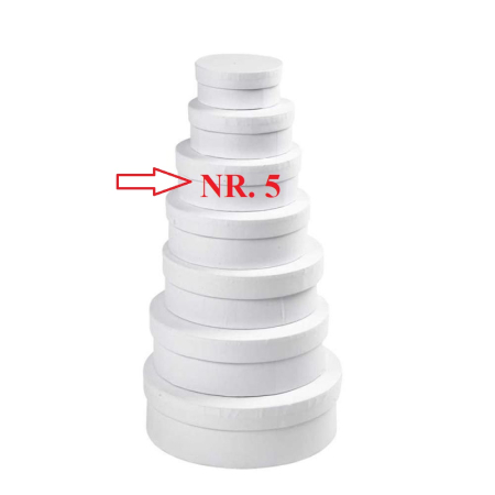 Cutii cadouri - CC CUTIE ALBA CARTON ROTUNDA D:12.5*H:5CM NR.5 26421