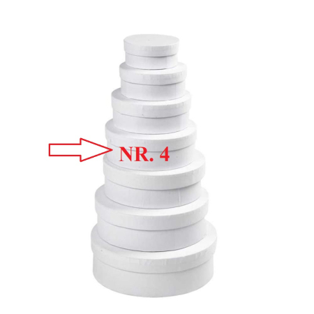 Cutii cadouri - CC CUTIE ALBA CARTON ROTUNDA D:14.5*H:5.5CM NR.4 26421