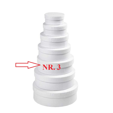 Cutii cadouri - CC CUTIE ALBA CARTON ROTUNDA D:16.5*H:6CM NR.3 26421