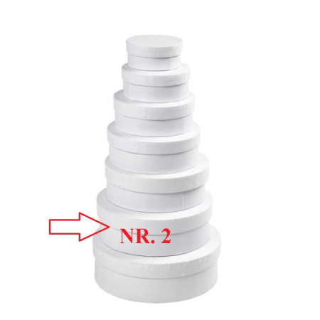 Cutii cadouri - CC CUTIE ALBA CARTON ROTUNDA D:18.5*H:6,5CM NR.2 26421