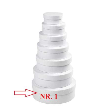 Cutii cadouri - CC CUTIE ALBA CARTON ROTUNDA D:21.5*H:7CM NR.1 26421