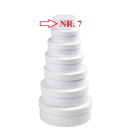 Cutii cadouri - CC CUTIE ALBA CARTON ROTUNDA D:8.5*H:4CM NR.7 26421