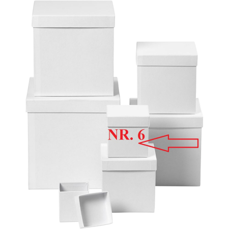 Cutii cadouri - CC CUTIE PATRATA ALBA 10*10*10CM NR.6 50437