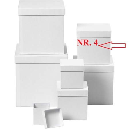 Cutii cadouri - CC CUTIE PATRATA ALBA 15*15*15CM NR.4 50437