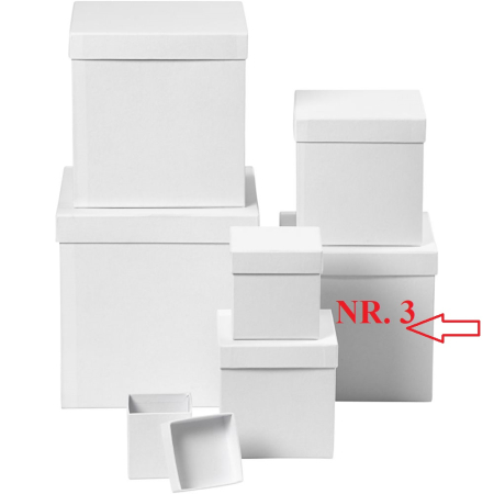 Cutii cadouri - CC CUTIE PATRATA ALBA 18*18*18CM NR.3 50437