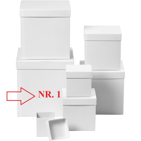 Cutii cadouri - CC CUTIE PATRATA ALBA 23*23*23CM NR.1 50437