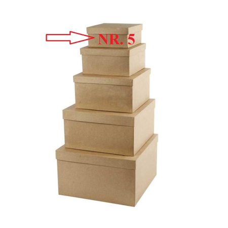 Cutii cadouri - CC CUTIE PATRATA PAPIER MACHE 15,5*15,5*H:8cm NR.5 26465