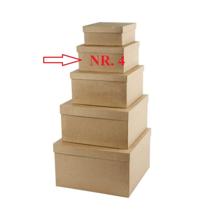 Cutii cadouri - CC CUTIE PATRATA PAPIER MACHE 20*20*H:10cm NR.4 26465