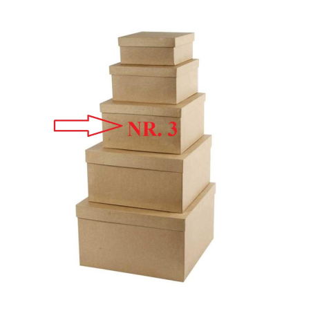 Cutii cadouri - CC CUTIE PATRATA PAPIER MACHE 25*25*H:13cm NR.3 26465