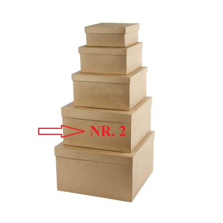 Cutii cadouri - CC CUTIE PATRATA PAPIER MACHE 30*30*H:15cm NR.2 26465