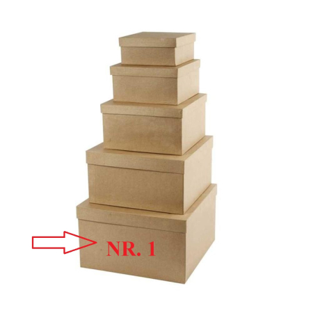 Cutii cadouri - CC CUTIE PATRATA PAPIER MACHE 35,5*35,5*H:17,5cm NR.1 26465