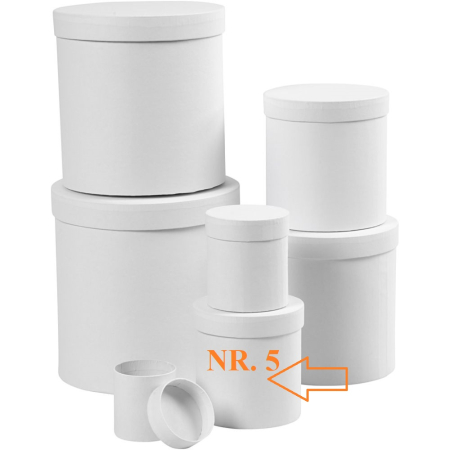 Cutii cadouri - CC CUTIE ROTUNDA ALBA D:12*H:12,7CM NR.5 50438