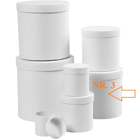 Cutii cadouri - CC CUTIE ROTUNDA ALBA D:17*H:17.7CM NR.3 50438