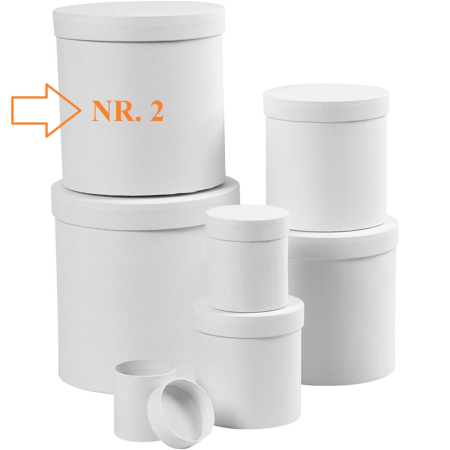 Cutii cadouri - CC CUTIE ROTUNDA ALBA D:19,5*20.2CM NR.2 50438