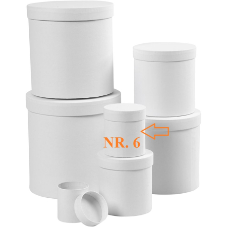 Cutii cadouri - CC CUTIE ROTUNDA ALBA D:9*H:10,2CM NR.6 50438