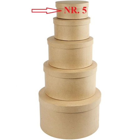 Cutii cadouri - CC CUTIE ROTUNDA PAPIER MACHE D:16,5*H:8cm NR.5 26466