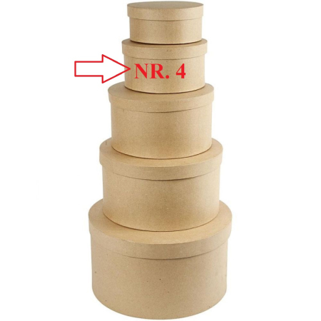 Cutii cadouri - CC CUTIE ROTUNDA PAPIER MACHE D:18.5*H:10cm NR.4 26466