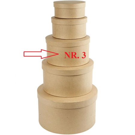 Cutii cadouri - CC CUTIE ROTUNDA PAPIER MACHE D:24*H:13cm NR.3 26466