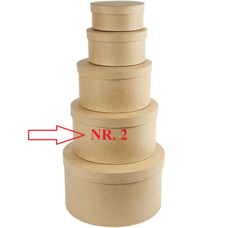 Cutii cadouri - CC CUTIE ROTUNDA PAPIER MACHE D:28.5*H:15cm NR.2 26466